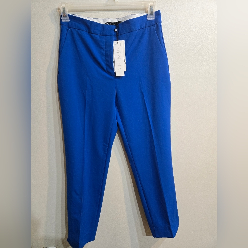NWT Zara Blue Pants - Women Sz US6 Pockets Soft Business Casual